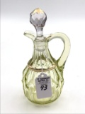 Vintage Vaseline Glass Cruet w/ Stopper