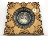 Ornate Framed Victorian Ladies Portrait Plate