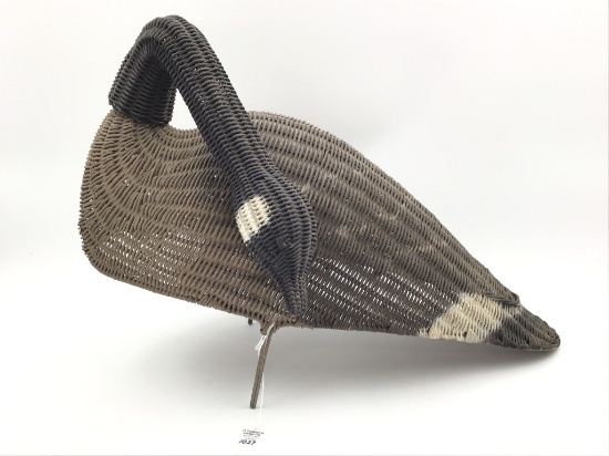 Unusual Lg. Wicker Canada Goose