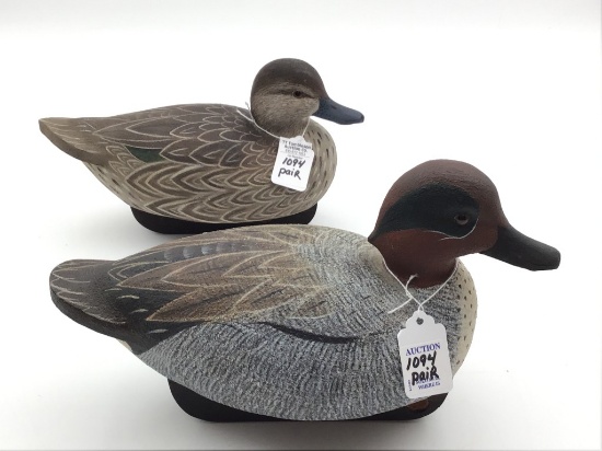 Pair of Green Wing Teals