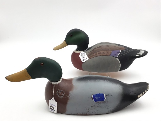 Lot of 2 Mallards-One Marked Stoney Point Decoys-