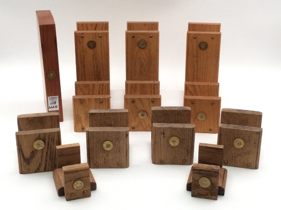 Lot of 10 Various Wood Decoy Stands