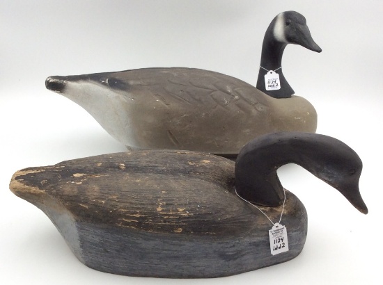 Lot of 2 Lg. Herters Balsa Wood Geese