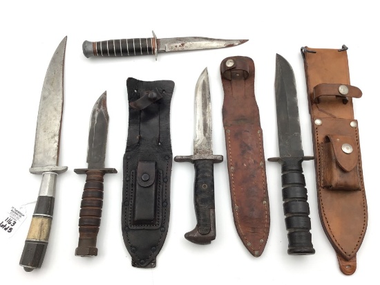Lot of 5 Fixed Blade Knives-3 w/ Sheaths