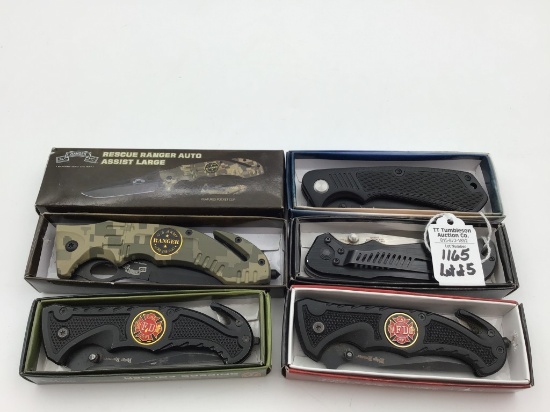 Lot of 5 Folding Knives w/ Boxes Including