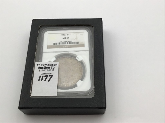 Graded 1889 MS64 Morgan Silver Dollar by NGC