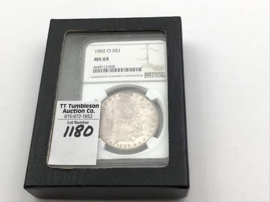 Graded 1902-O MS64 Morgan Silver Dollar by NGC