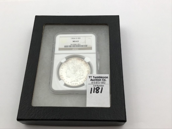 Graded 1904-O MS63 Morgan Silver Dollar by NGC