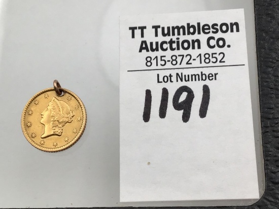 1883 One Gold Gold Piece w/ Drilled Hole