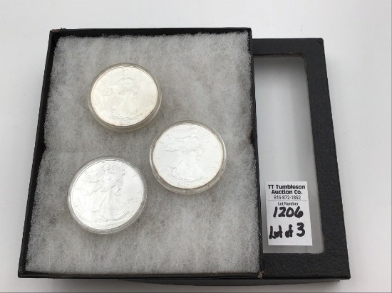 Lot of 3-Liberty 1 OZ Fine Silver One Dollar Coins