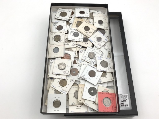 Group of 100 Various Foreign Coins