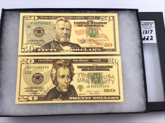 Lot of 2 Gold Plate or Gold Foil Including