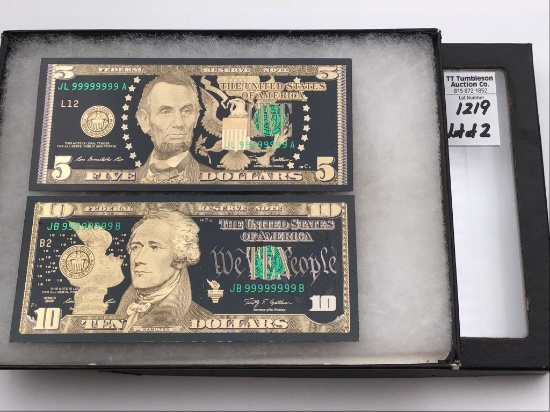 Lot of 2 Black Golden Bank Notes Including