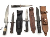 Lot of 5 Fixed Blade Knives-3 w/ Sheaths