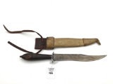 Vintage Mexican Fixed Blade Bowie Knife Marked