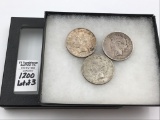 Lot of 3-1922 Silver Peace Dollars