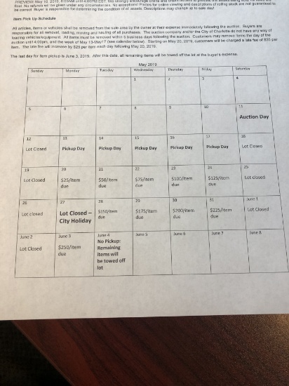 REMOVAL SCHEDULE