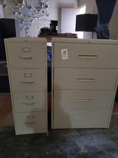 Two metal filing cabinets