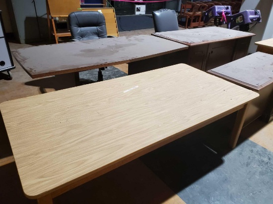 Three tables two desks etc