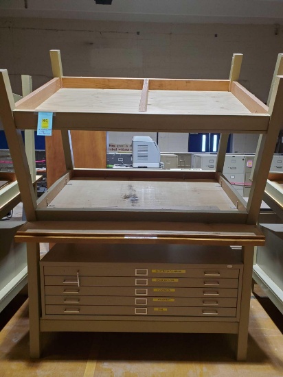 2 drafting tables and one cabinet