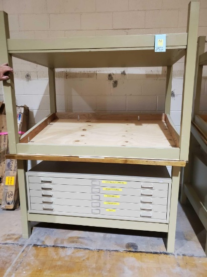2 drafting tables and one cabinet