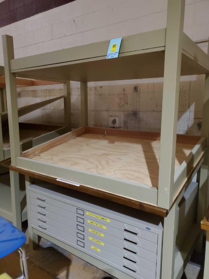 2 drafting tables and one cabinet