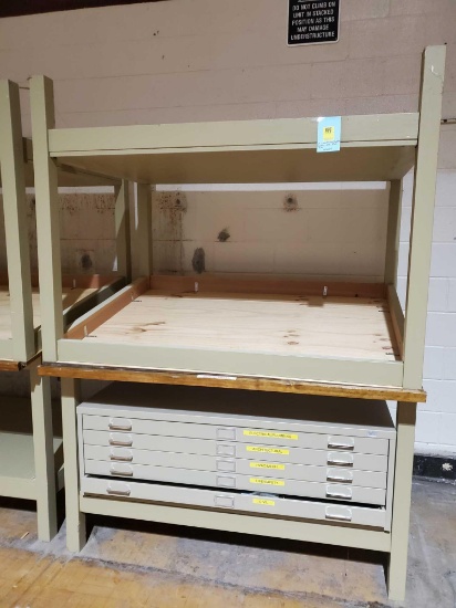 2 drafting tables and one cabinet