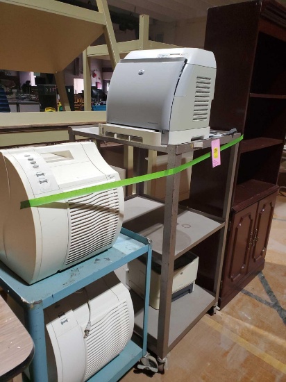 2 fans copier carts and bookcase