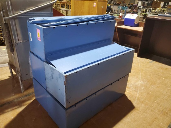 Blue metal cabinets