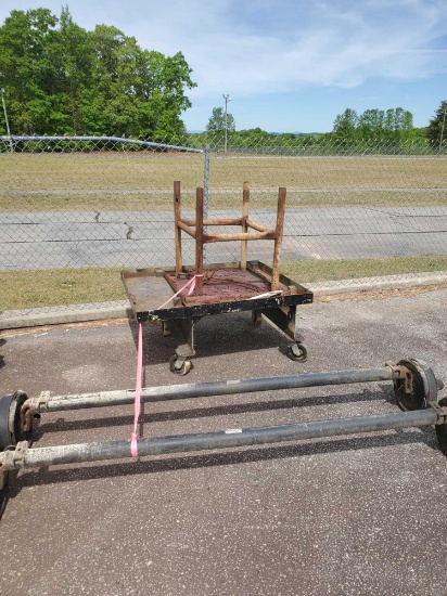 2 axles and metal tables