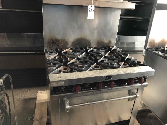 Vulcan 6 Burner Gas Stove and Oven - Stainless Steel