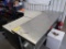 LOT: 24 in. x 72 in. Stainless Steel Table, Desk, (2) Chairs, (1) Cabinet, (2) Shelves