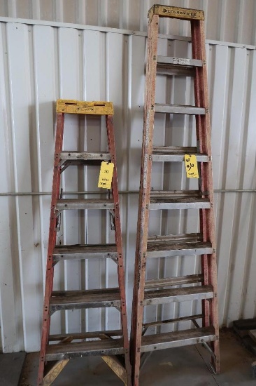 LOT: (1) 8 ft. Fiberglass Ladder, (1) 6 ft. Fiberglass Ladder