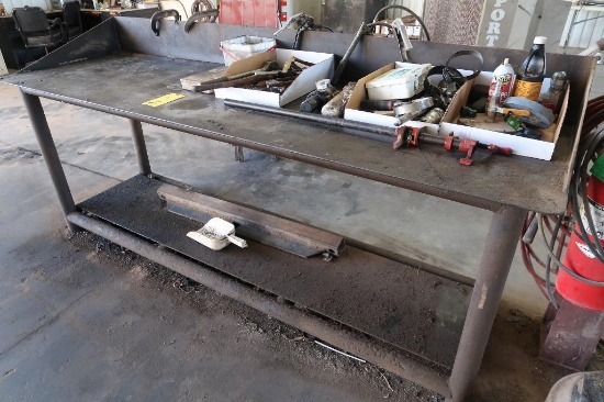 LOT: 30 in. x 96 in. Steel Table with Assorted Tools in (3) Boxes