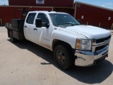 2008 Chevrolet Crew Cab 4x4 Flatbed Crew Truck Model Silverado 3500, VIN 1GBJK33668F192988, 6.6L