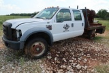 2008 Ford Crew Cab 4x4 Flatbed Roustabout Truck Model F-550, VIN 1FDAW57R48ED96058, 3.7L V6,