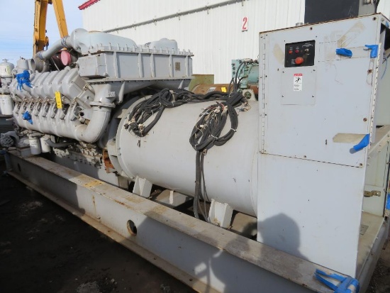 2001 Modine 16-Cylinder Detroit Diesel Skid Mounted Generator Set Model 2000DS4, S/N 0716974,