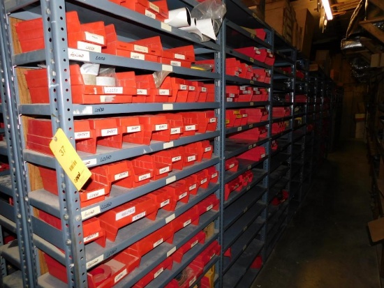 LOT: (1) Row of Steel Shelving (both sides) with Contents of Fertilizer Knives & Accessories,