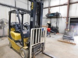 Yale 4000 lb. LP Forklift Model GLC0405VXNUAE094, S/N C809V06895L, Solid Tires, 3-Stage Mast, Side