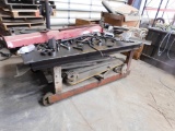 LOT: 49 in. x 78 in. Heavy Duty Rolling Steel Work Bench with Contents of Scrap Metal