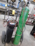 LOT: Torch Cart with Bottles, Hoses, Gauges, Torch