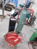 LOT: Torch Unit with Bottles, Hoses, Gauges, Torch