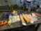 LOT: Contents of Table including Pneumatic Tools, Hose, Clamps, Pipe Benders, Pullers, etc.