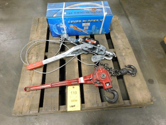 LOT: (2) Chain Lever Hoists & Cable Hoist