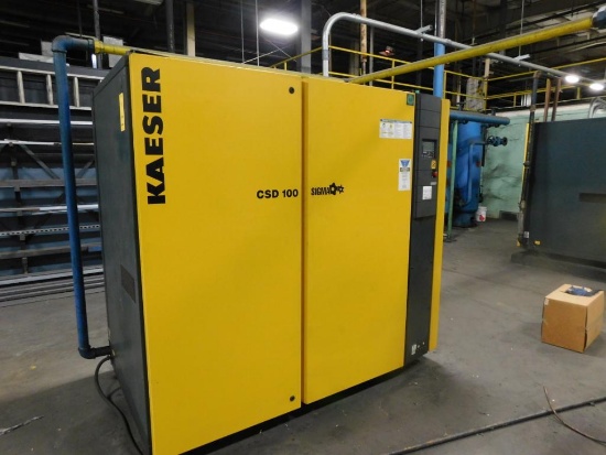 Kaeser 100 HP Rotary Air Compressor Model CSD 100 Sigma, S/N 1023 (2012) (33,600 run hours, 6800