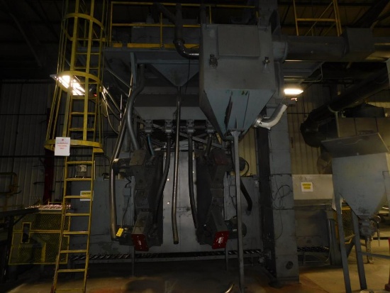 LOT: BCP 8-Wheel Shot Blast Machine Model A4-6798, S/N 1729 (1996), Mesh Belt Conveyor, 34 in. x 22
