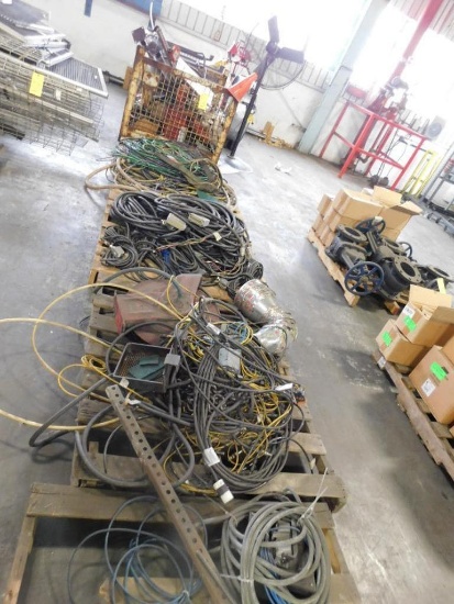 LOT: (2) Wire Baskets & (4) Pallets of Electrical Cable, Equipment & Assorted Parts