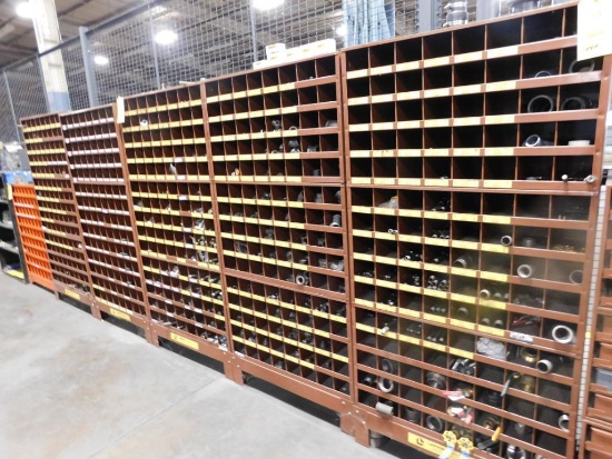 LOT: (7) Steel Parts Bin Cabinets with Contents of Plumbing Supplies, Hardware, Hydraulic &