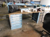 Lista Oak Top Work Bench with Tooling Cabinet & Wilton 5-1/2 in. Vise