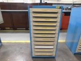 LOT: Lyon 12-Drawer Tooling Cabinet with Contents of Light Bulbs